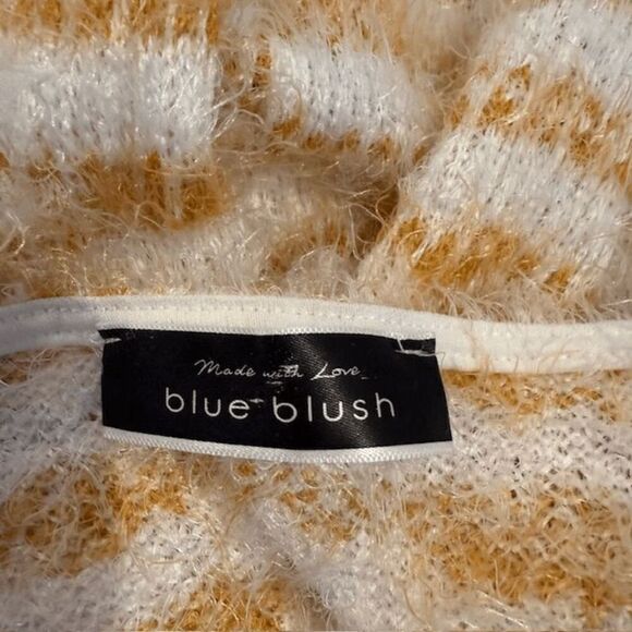 Blue Blush Soft Eyelash Knit Stretch Wrap Cardigan Sweater White Rust Size Small - Picture 5 of 10